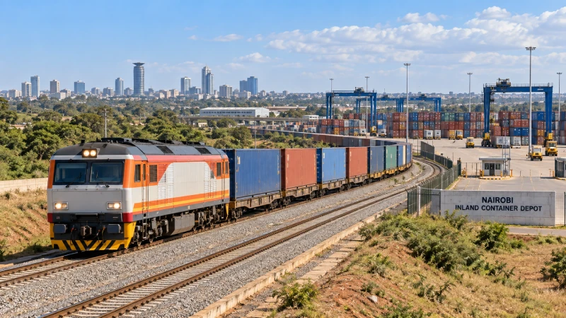 Container freight moving by SGR from Mombasa to Nairobi Inland Container Depot