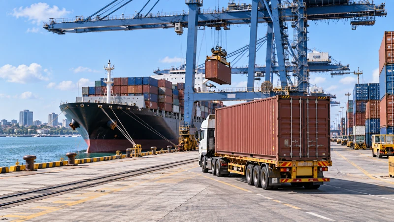Consolidated container cargo arriving at Mombasa for customs clearance and inland delivery in Kenya
