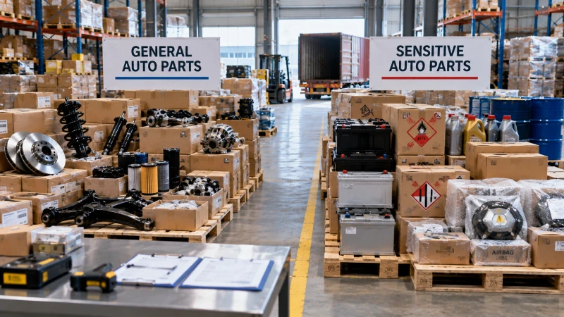 Batteries lubricants airbags and general auto parts separated before shipping from China to Kenya