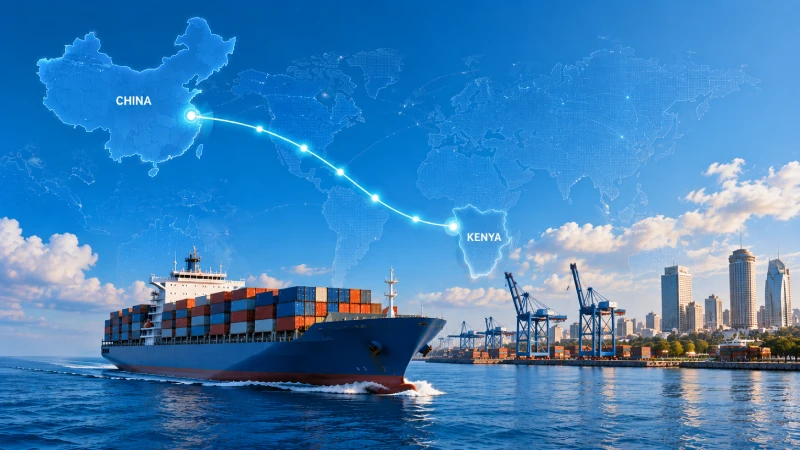 Itinéraire de transport par conteneur de la Chine vers le Kenya