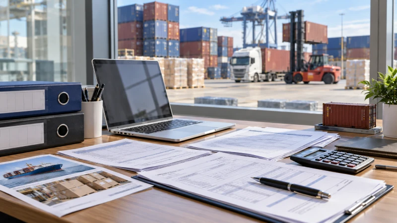 Customs documents prepared for clearing commercial goods imported from China into the UK