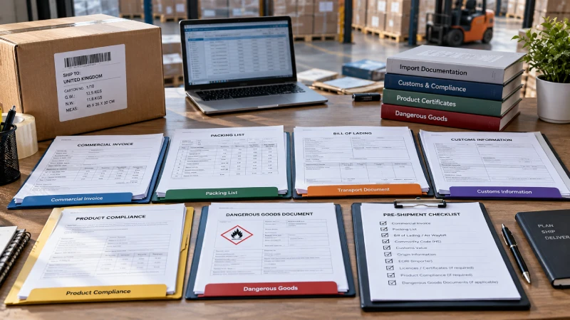 UK customs import document review for goods shipped from China