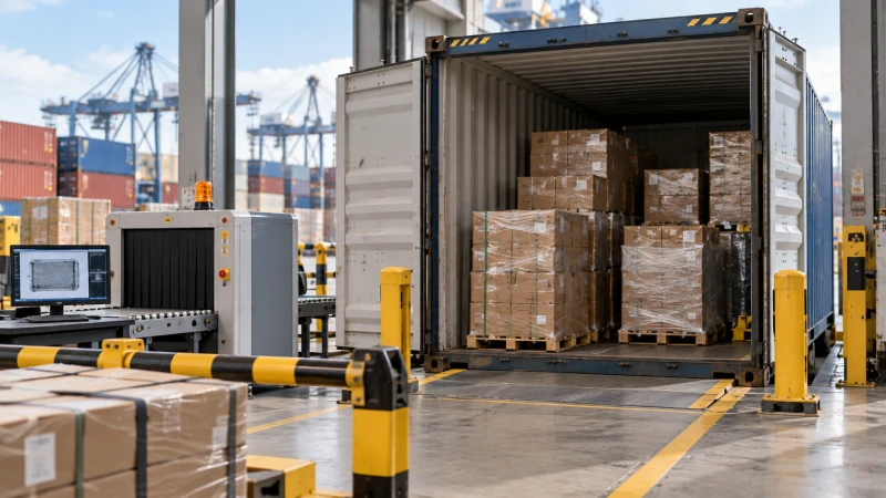 UK customs inspection of container cargo imported from China before release