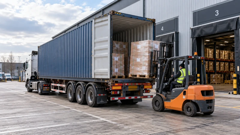 FCL container haulage and live unloading at a UK commercial warehouse