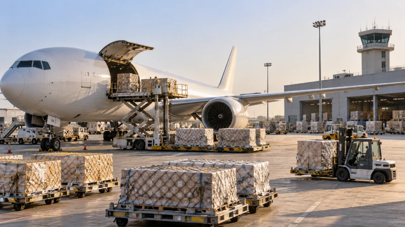 Air freight cargo handling at Kano airport for urgent shipments from China