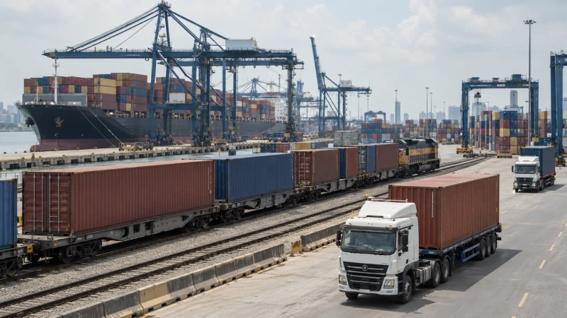 Container rail and road transport from Lagos port toward Abuja Nigeria