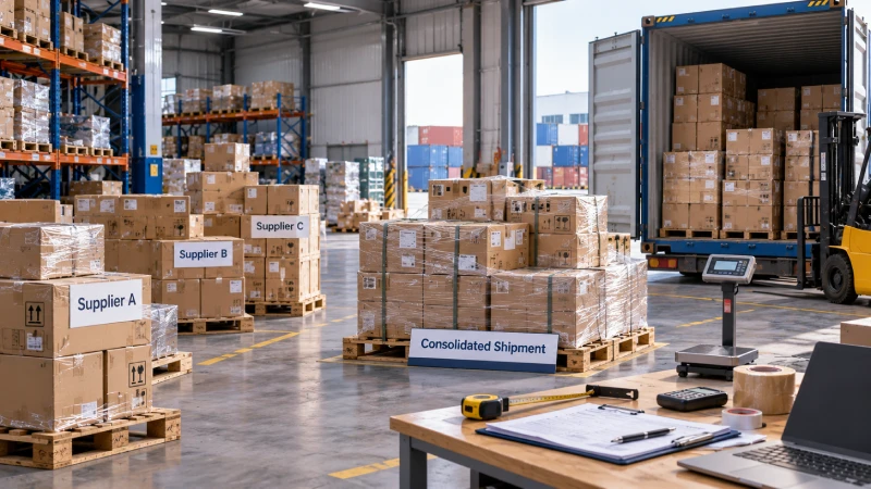 Cargo consolidation in China to reduce shipping costs for multiple suppliers shipping to Nigeria