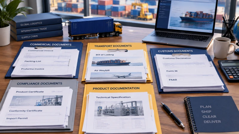 Commercial, shipping, customs and compliance documents prepared for importing goods from China to Nigeria