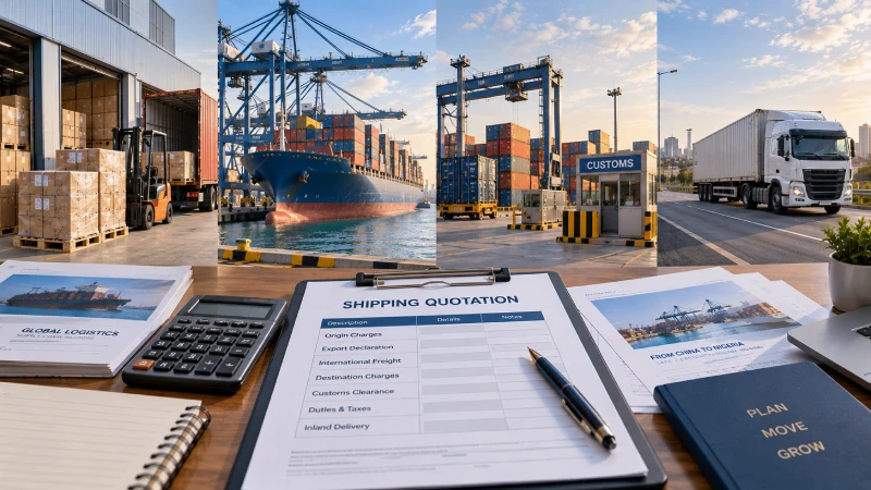 Composantes du coût d'un devis de fret pour l'expédition de marchandises de la Chine vers le Nigeria