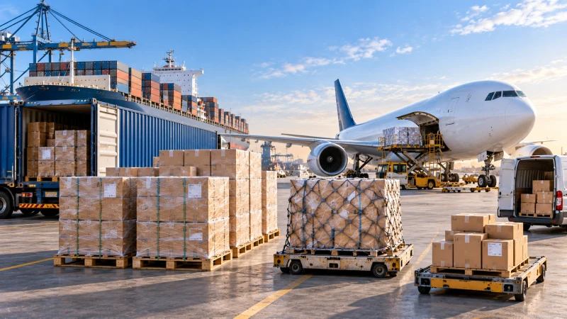 Stratégie d'expédition hybride de la Chine vers le Nigeria combinant fret maritime, fret aérien et express selon les différents besoins de stock