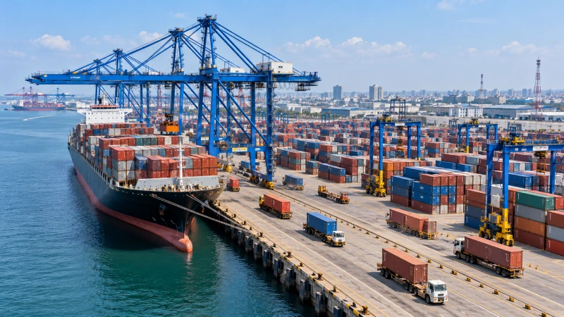 Opérations de terminal à conteneurs dans un port maritime nigérian pour des expéditions de fret maritime depuis la Chine