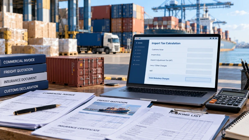 Valeur en douane et calcul des taxes à l'importation pour les envois Chine-Nigeria