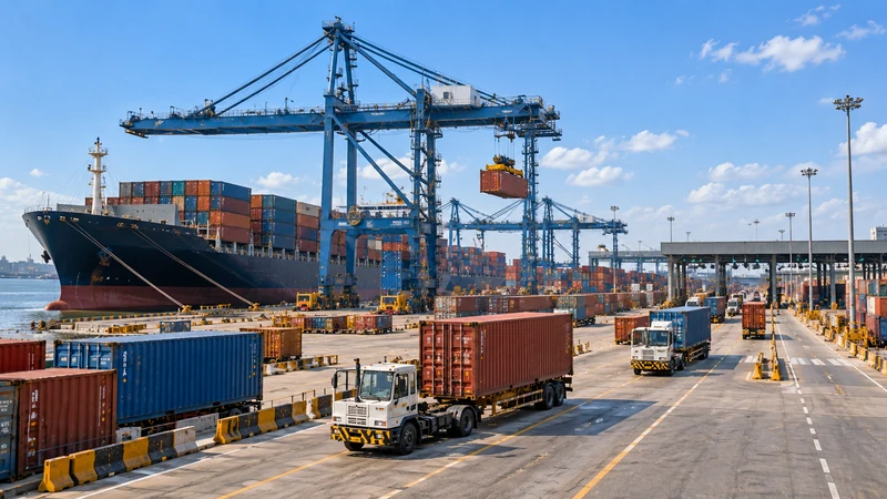 Port-to-port shipping and destination handling at a Nigerian container terminal