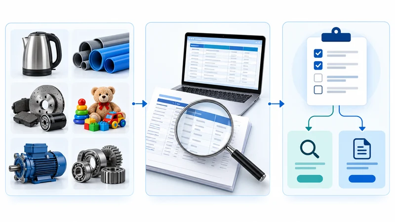 Product categories and HS code verification workflow for checking whether imports into Tanzania fall under TBS PVoC requirements.